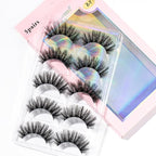 New 15-25mm 3D Faux Mink Hair Cross False Eyelashes 5/10 Pairs Long Eye Lashes Handmade Thick Makeup Beauty Extension Tools