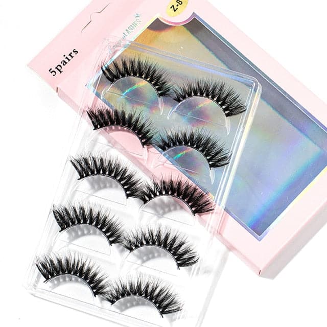 New 15-25mm 3D Faux Mink Hair Cross False Eyelashes 5/10 Pairs Long Eye Lashes Handmade Thick Makeup Beauty Extension Tools