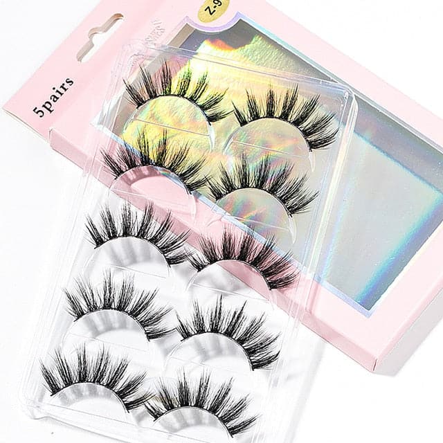 New 15-25mm 3D Faux Mink Hair Cross False Eyelashes 5/10 Pairs Long Eye Lashes Handmade Thick Makeup Beauty Extension Tools