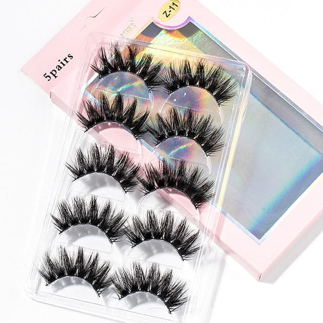 New 15-25mm 3D Faux Mink Hair Cross False Eyelashes 5/10 Pairs Long Eye Lashes Handmade Thick Makeup Beauty Extension Tools