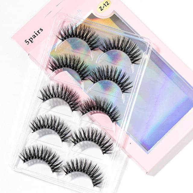 New 15-25mm 3D Faux Mink Hair Cross False Eyelashes 5/10 Pairs Long Eye Lashes Handmade Thick Makeup Beauty Extension Tools