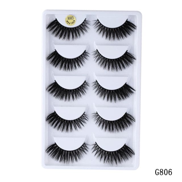 New 15-25mm 3D Faux Mink Hair Cross False Eyelashes 5/10 Pairs Long Eye Lashes Handmade Thick Makeup Beauty Extension Tools