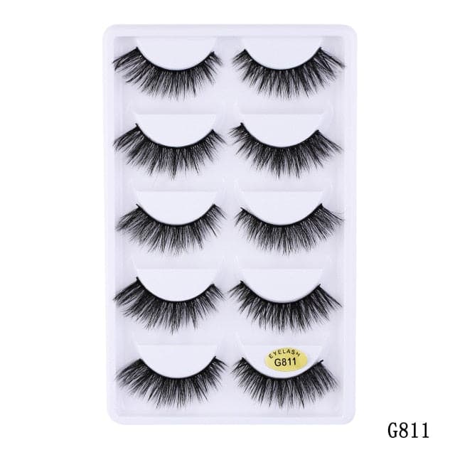 New 15-25mm 3D Faux Mink Hair Cross False Eyelashes 5/10 Pairs Long Eye Lashes Handmade Thick Makeup Beauty Extension Tools