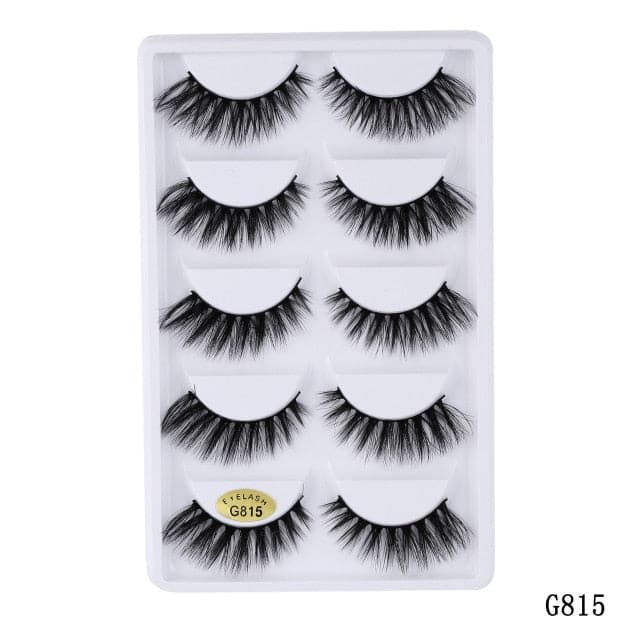 New 15-25mm 3D Faux Mink Hair Cross False Eyelashes 5/10 Pairs Long Eye Lashes Handmade Thick Makeup Beauty Extension Tools