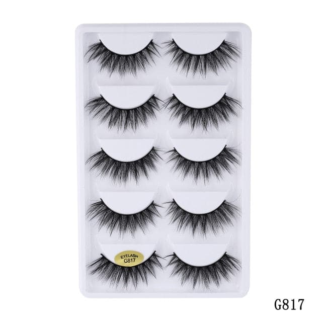 New 15-25mm 3D Faux Mink Hair Cross False Eyelashes 5/10 Pairs Long Eye Lashes Handmade Thick Makeup Beauty Extension Tools