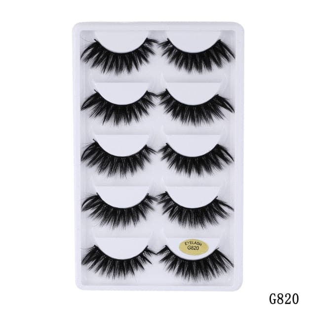 New 15-25mm 3D Faux Mink Hair Cross False Eyelashes 5/10 Pairs Long Eye Lashes Handmade Thick Makeup Beauty Extension Tools