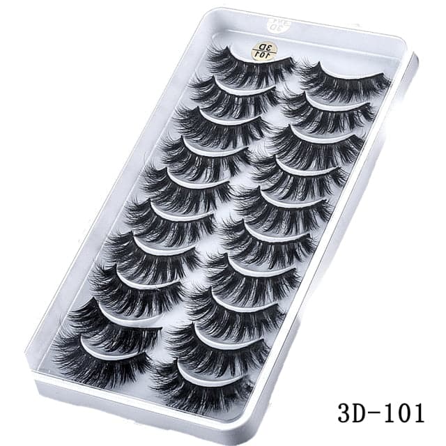 New 15-25mm 3D Faux Mink Hair Cross False Eyelashes 5/10 Pairs Long Eye Lashes Handmade Thick Makeup Beauty Extension Tools