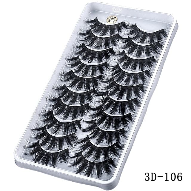 New 15-25mm 3D Faux Mink Hair Cross False Eyelashes 5/10 Pairs Long Eye Lashes Handmade Thick Makeup Beauty Extension Tools