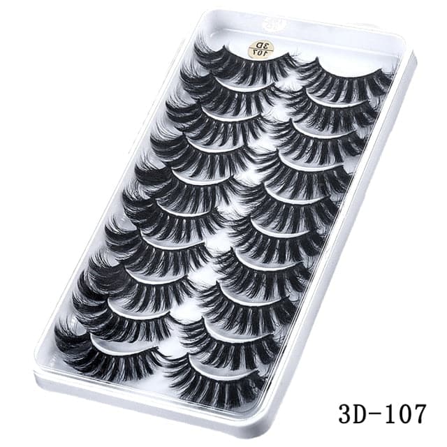 New 15-25mm 3D Faux Mink Hair Cross False Eyelashes 5/10 Pairs Long Eye Lashes Handmade Thick Makeup Beauty Extension Tools