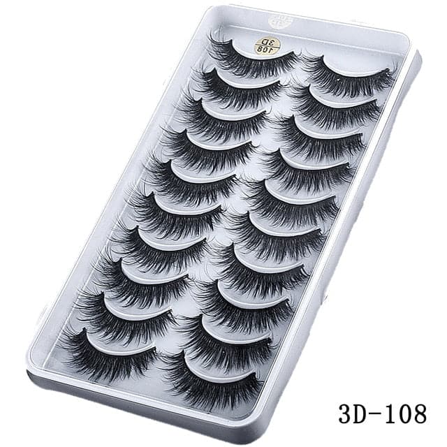 New 15-25mm 3D Faux Mink Hair Cross False Eyelashes 5/10 Pairs Long Eye Lashes Handmade Thick Makeup Beauty Extension Tools