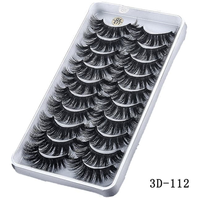 New 15-25mm 3D Faux Mink Hair Cross False Eyelashes 5/10 Pairs Long Eye Lashes Handmade Thick Makeup Beauty Extension Tools