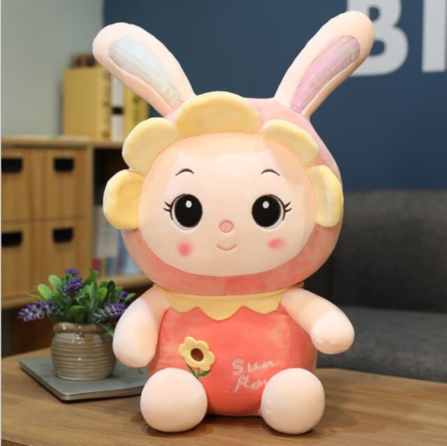 Sunflower Rabbit Plush Toys Cute Doll Baby Sleep Hug Doll Home Bedroom Decor