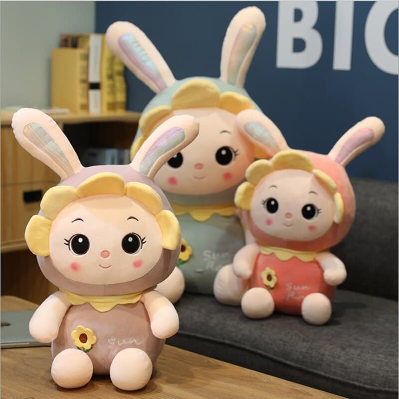 Sunflower Rabbit Plush Toys Cute Doll Baby Sleep Hug Doll Home Bedroom Decor