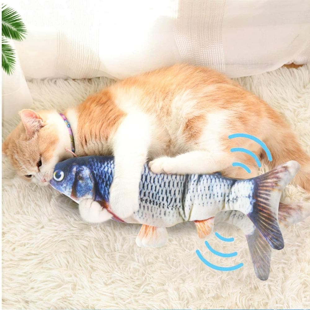 Electronic Pet Cat Toy Electric USB Charging Simulation Fish Toys for Dog Cat Chewing Playing Biting Cat Wagging Toy