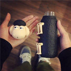 3D Lamb Expression Water Cup Cute Portable Water Cup Creative Cartoon Silicone Shell Beverage Cup