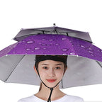 Foldable Double Umbrella Hat Headwear Cap Sun Rain Cap Camping Fishing Caps Sunscreen Shade Umbrella Fishing Hats