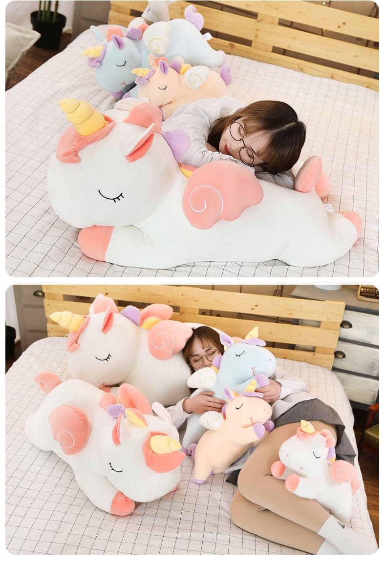 li Mythical Unicorn Plush Toys Soft Stuffed Cartoon Animal Horse Baby Pillows Pegasus Dolls New Year Gifts for Children Kids