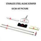 Stainless Steel Aquarium Fish Tank Algae Scraper Blade Aquatic Water Live Plant Grass Cleaning Multi-Tool Cleaner Kit Set