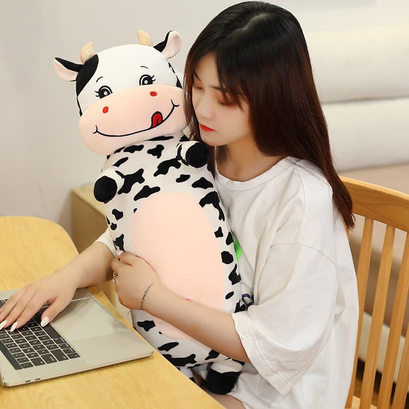 Soft Cute Cattle Plush Toys Milk Cow Doll Stuffed Toy for Girlfriends Baby Kids Holiday Gifts
