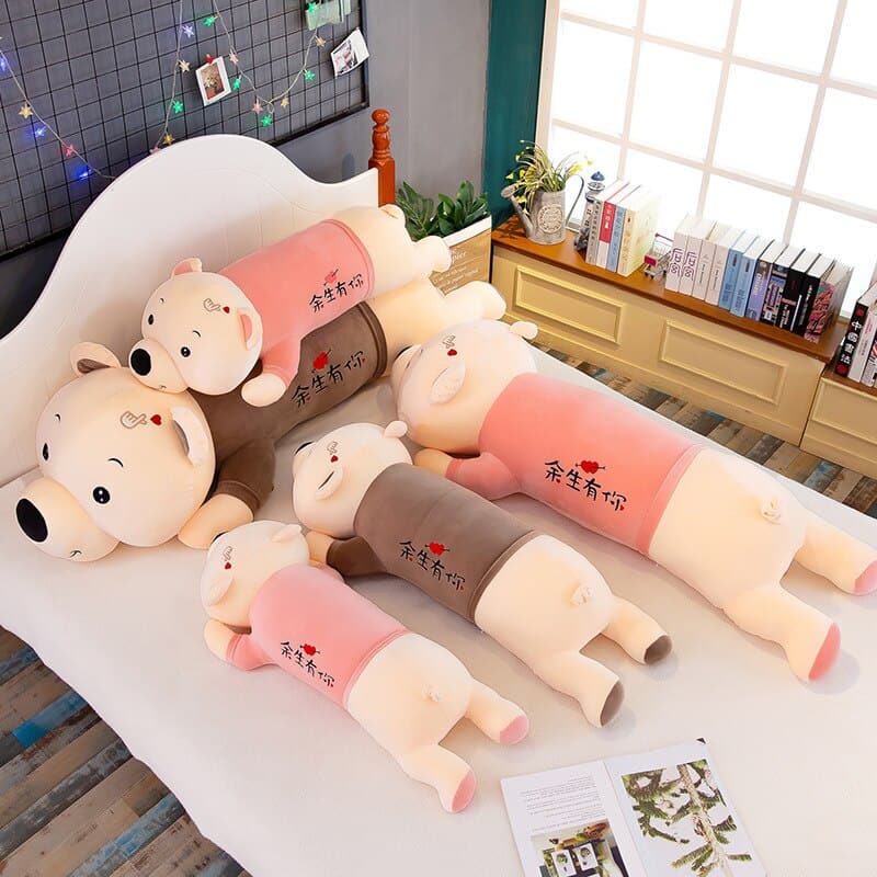 Cute Lying Teddy Bear Plush Toys Stuffed Dolls Homer Sofa Bedroom Decor