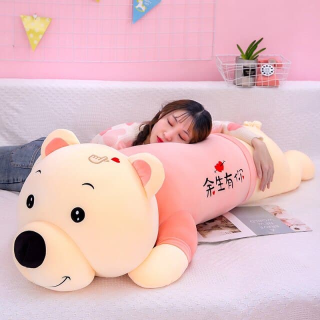 Cute Lying Teddy Bear Plush Toys Stuffed Dolls Homer Sofa Bedroom Decor