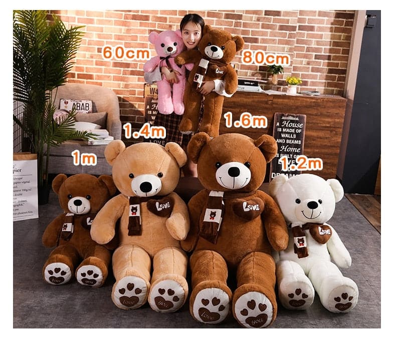 Huggable 4 Colors Teddy Bear Stuffed Toys For Girlfriends Holiday Birthday Gift Home Decor