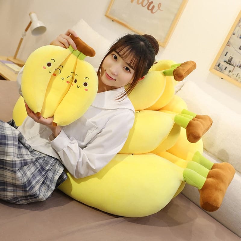 Cute Soft Banana Plush Pillow Sofa Cushion Baby Toy For Home Decor Holiday Birthday Gifts
