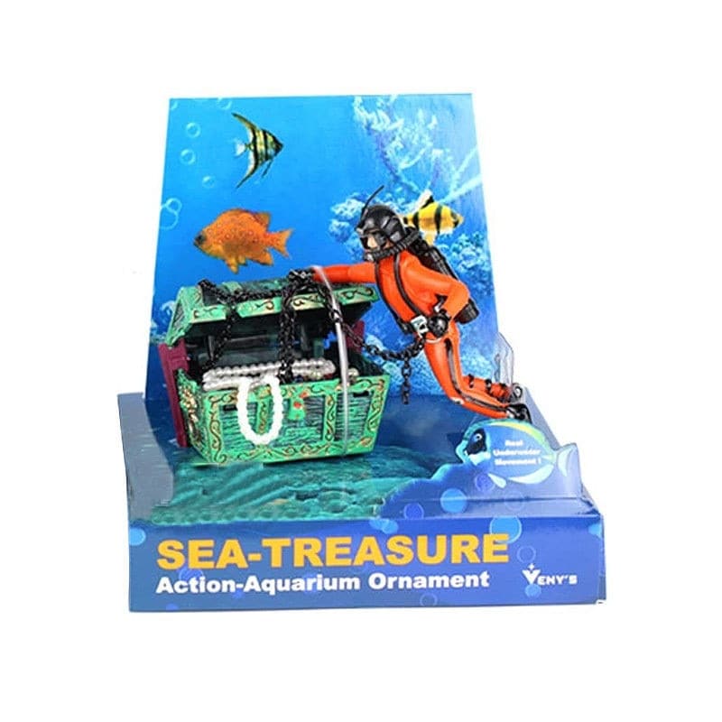 New Unique Design Treasure Hunter Diver Action Figure Fish Tank Ornament Landscape Aquarium Decoration Accessories