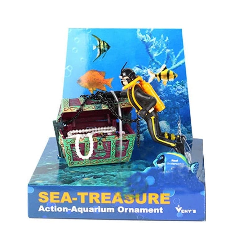 New Unique Design Treasure Hunter Diver Action Figure Fish Tank Ornament Landscape Aquarium Decoration Accessories