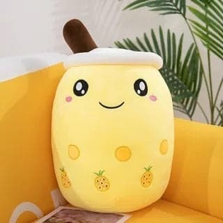 Super Soft Smile Bubble Tea Cup Pillow Plush Toys Stuffed Dolls For Kids Girls Boys