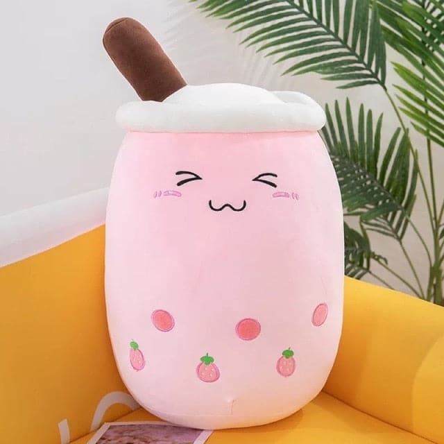 Super Soft Smile Bubble Tea Cup Pillow Plush Toys Stuffed Dolls For Kids Girls Boys