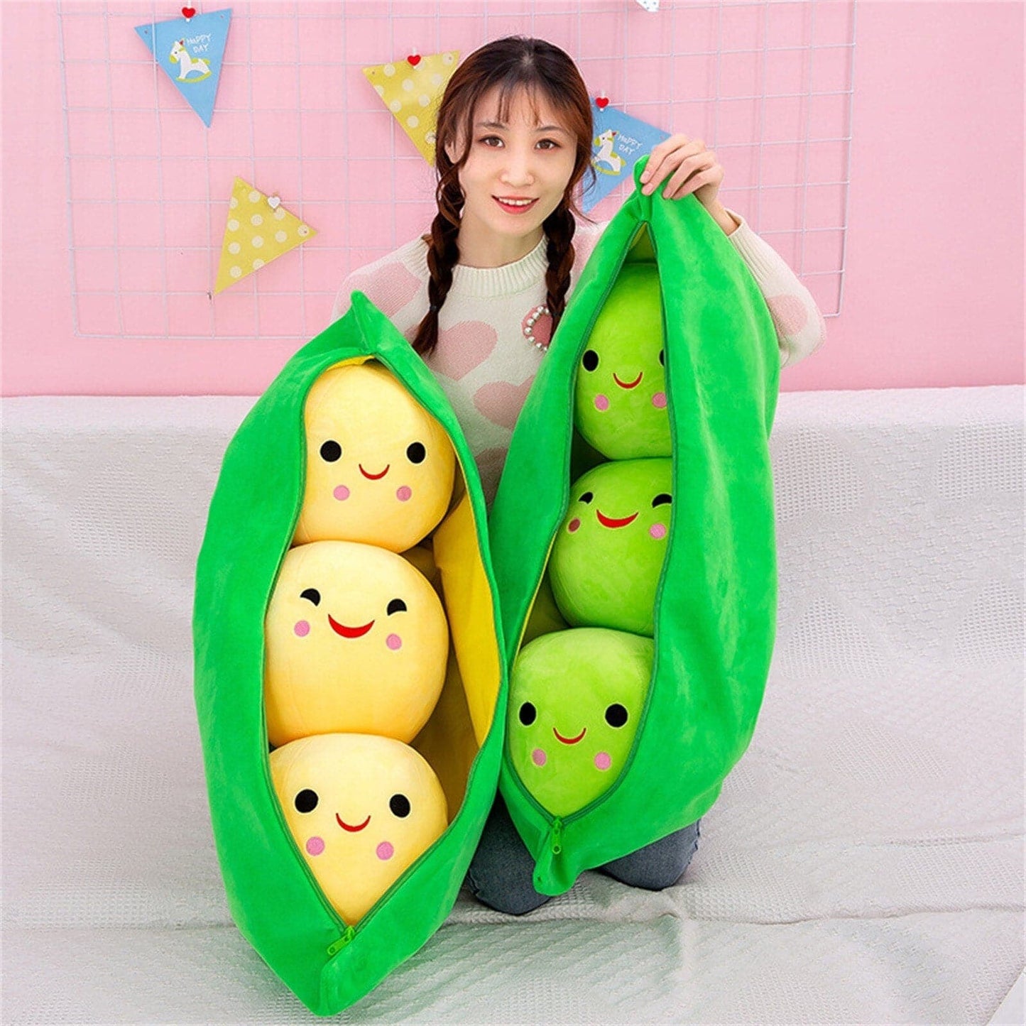 Room Decor Pod Plush Toy Cute Filled Plant Doll For Kids and Girlfriends Holiday Gifts