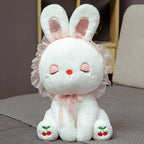 Sweet Sitting Cherry Bunny Plush Toy Rabbit Stuffed Doll Home Decor Birthday Gift