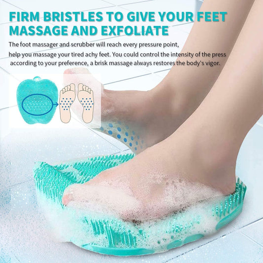 Shower Foot Scrubber Massager Cleaner Acupressure Mat with Non-Slip Suction Cups Improve Circulation Exfoliation Massage Mat