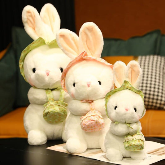 Countryside Style Fluffy Plush Rabbit Toys Lovely Cute Home Bedroom Decor Holiday Gifts