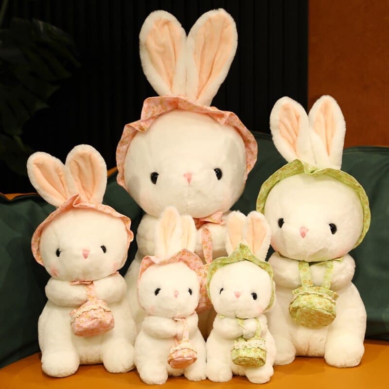 Countryside Style Fluffy Plush Rabbit Toys Lovely Cute Home Bedroom Decor Holiday Gifts