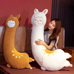 Cartoon Alpaca Plush Toy Cute Fluffy Long Sleep Pillow Home Decor Birthday Gifts