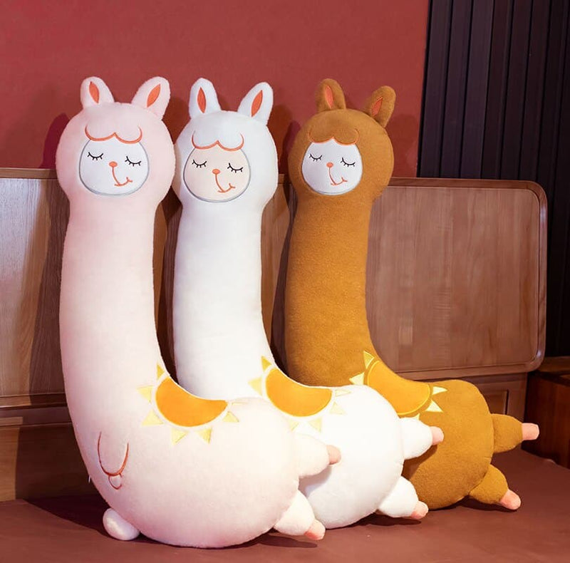 Cartoon Alpaca Plush Toy Cute Fluffy Long Sleep Pillow Home Decor Birthday Gifts
