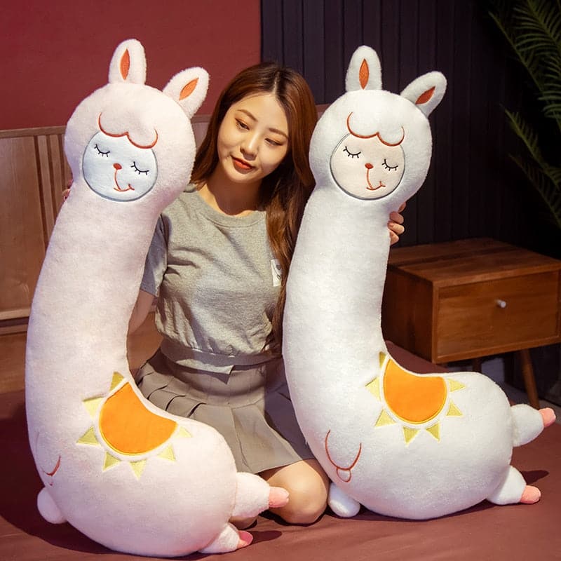 Cartoon Alpaca Plush Toy Cute Fluffy Long Sleep Pillow Home Decor Birthday Gifts