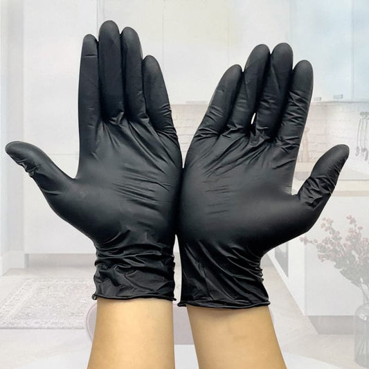 Black Gloves Disposable Latex Free Powder-Free Exam Glove Size Small Medium Large X-Large Nitrile Vinyl Synthetic Hand