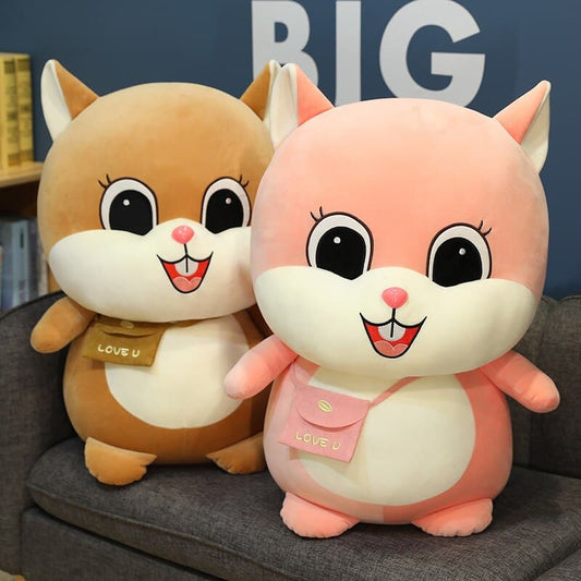 Cute Squirrel with Bag Doll Plushies Anime Toy For Sofa Home Decor Children Sleeping Hug