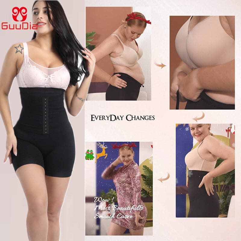 Women Waist Trainer Shapewear Tummy Control Body Shaper Shorts Hi-Waist Butt Lifter Thigh Slimmer Slimming Buckle Panties