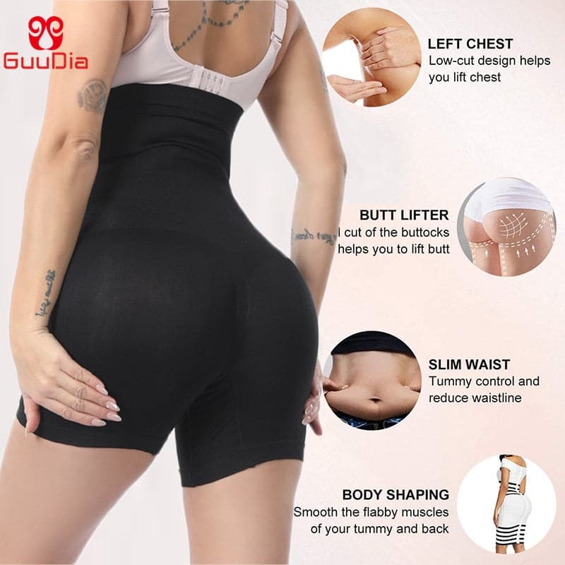 Women Waist Trainer Shapewear Tummy Control Body Shaper Shorts Hi-Waist Butt Lifter Thigh Slimmer Slimming Buckle Panties