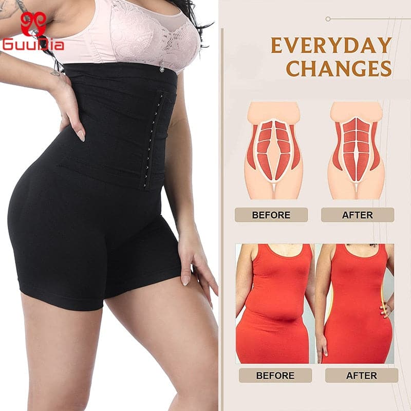 Women Waist Trainer Shapewear Tummy Control Body Shaper Shorts Hi-Waist Butt Lifter Thigh Slimmer Slimming Buckle Panties