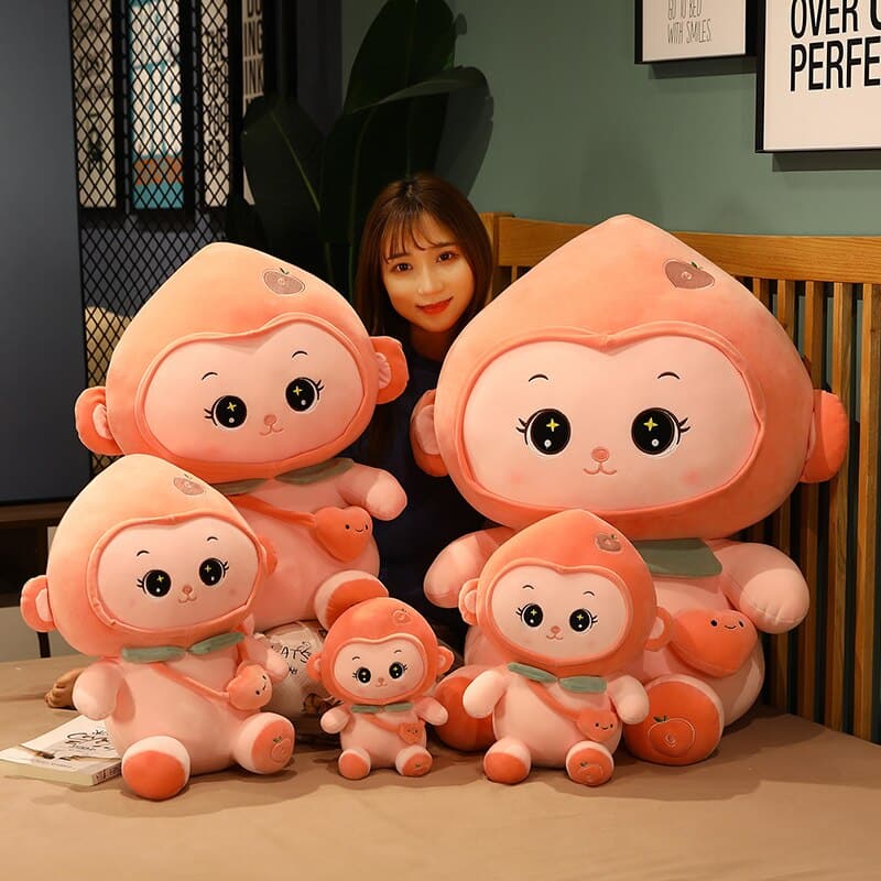 Cute Peach Monkey Plush Toys Lovely Animal Stuffed Dolls Home Decor Gift For Friends Girls