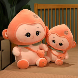 Cute Peach Monkey Plush Toys Lovely Animal Stuffed Dolls Home Decor Gift For Friends Girls