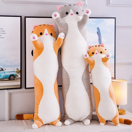 li Cute Soft Long Cat Pillow Stuffed Plush Toys Office Nap Pillow Home Comfort Cushion Decor Gift