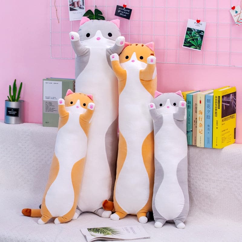 Soft Long Cat Pillow Stuffed Plush Toys Sleeping Bedroom Decor Comfortable Dolls