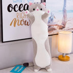 li Cute Soft Long Cat Pillow Stuffed Plush Toys Office Nap Pillow Home Comfort Cushion Decor Gift