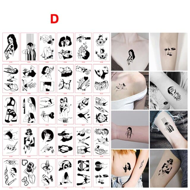 30pcs/set Tattoo For Woman Hands Arm Body Waterproof Temporary Tattoos